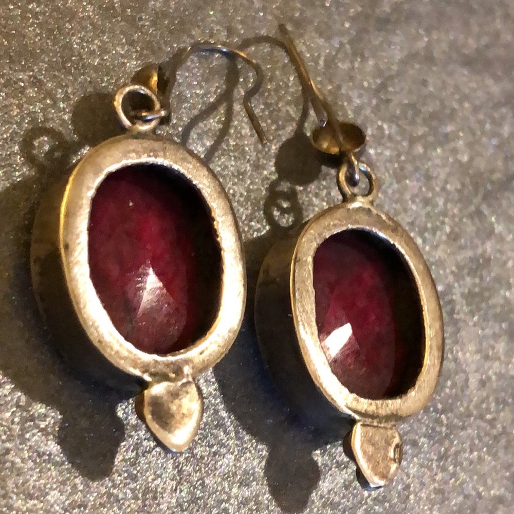 Kashmir Raw Ruby Earrings - Picture 8 of 11